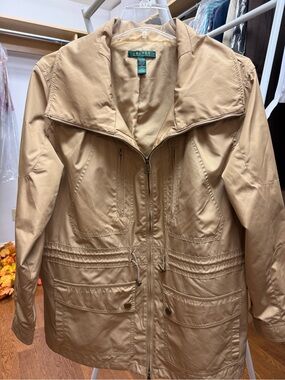 Ralph Lauren Tan Utility Zip-Front Jacket
